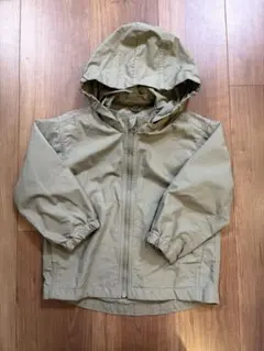 無印良品　100cm 撥水ナイロンフード付きジャケット カーキ