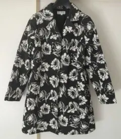 美品☆ベルヴォーグ☆BELLEVOGUE☆Lサイズ　コート　花柄　ブラック