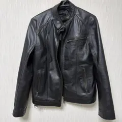 Liugoo Leather ブラック ライダースジャケットのサムネイル