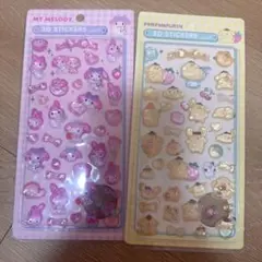 ポムポムプリン・マイメロディ ボンボンドロップシール2枚セット