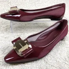 『未使用級』FERRAGAMO フラットパンプス ヴァラリボン プレートのサムネイル