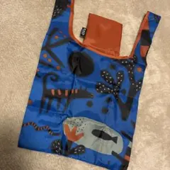 新品・未使用　KALDI エコバッグ いきものがたり ブルー