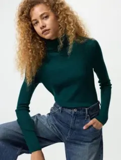 UNIQLO　メリノリブ　リブタートル　ウールニット　　S　完売品