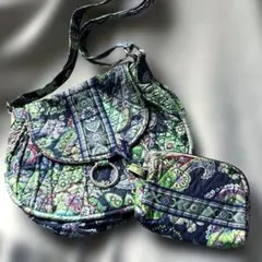 Vera Bradley ショルダーバッグ　ブルー・ラプソディ　ポーチ付き