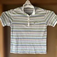 クロコダイル ポロシャツ ボーダー柄 メンズ L