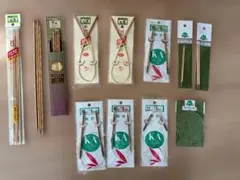 編み針セット12点（棒針、輪針、コード）中古品