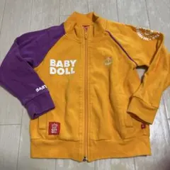 BABY DOLL ジップアップパーカー 100cm オレンジ/パープル