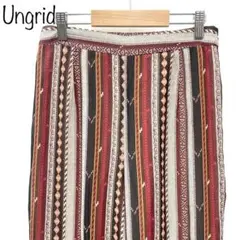 【Ungrid】ネイティブ柄フレアパンツ　シフォン　総柄
