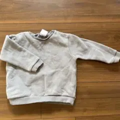ZARA トレーナー　無地　グレー　12-18m 86cm 裏起毛