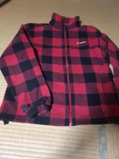 K*️様 Columbia フリースジャケット レッド・ブラックチェックMサイズ
