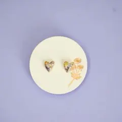 no.08ハンドメイド　ハート型ピアス