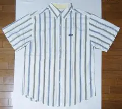 90s ラルフローレン　CHAPS ストライプ柄 ボタンダウン 半袖シャツ