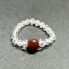 BR904 天然石 パワーストーン ビーズリング ヘソナイトガーネット 天然水晶