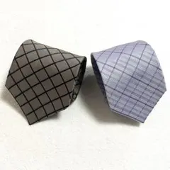 DAKS ネクタイ 2本セット シルク100% チェック 英国