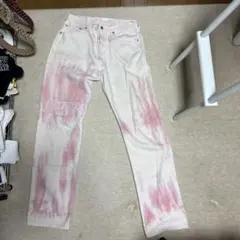 levi's 501 milky pink bleach denim pants