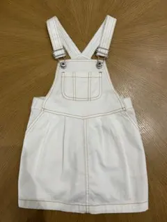 美品　プティマイン♡スカート　ジャンパー スカート　 ホワイトデニム