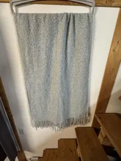 フリンジ付き ライトグレー マフラー 幅60cm×長さ180cm