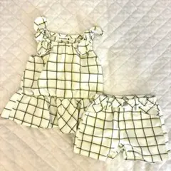 branshes チェック柄 タンクトップ＆ショートパンツ 90