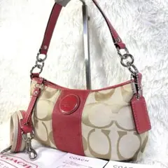 COACH シグネチャー パッチワーク ワンショルダーバッグ ピンク Y2K