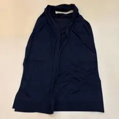 HIROKO KOSHINO ロング丈 ニットベスト ネイビー サイドスリット