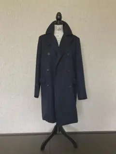 H&Mネイビー ダブルブレスト チェスターコート