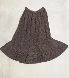 INGEBORGインゲボルグ　水玉柄ロング丈フレアプリーツスカート　M