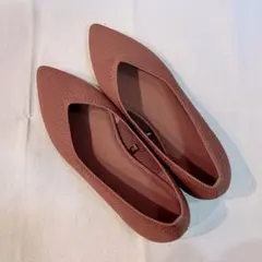 GU ウォッシャブルニットフラットシューズ ブラウン 22.5cm