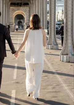 パンツドレス セットアップ ウエディングドレス 前撮り 2次会