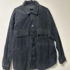 ダークグレー コーデュロイ 長袖シャツ