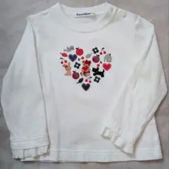 ファミリア familiar 長袖トップス カットソー ハート 90