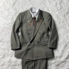 メンズ　ヴィンテージ　ダブル　セットアップ　スーツ　シャツ　ネクタイ　3点