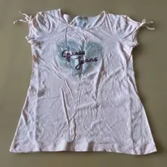 GUESS キッズ 半袖Tシャツ ピンク ハート スパンコール　12-14のサムネイル