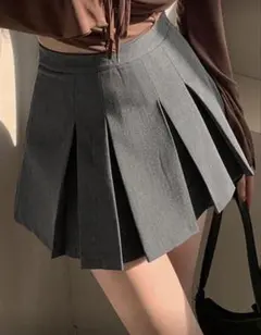 グレー プリーツスカート インパン付き 韓国 y2k
