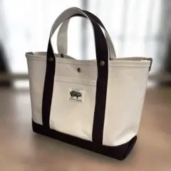ハンドメイド　帆布　トートバッグ　A4 生成り　ブラッドワイン