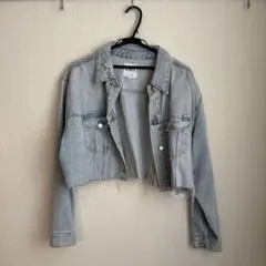 ZARA ライトブルー クロップドジャケット L