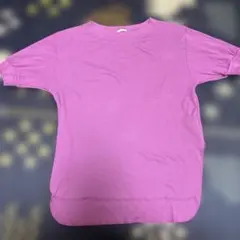 GU 半袖 ワッフルカットソー ピンク L