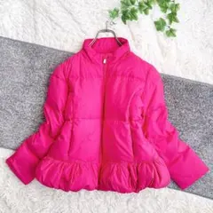 良品　ポロラルフローレン　ダウンジャケット　刺繍ロゴ　ワンポイン　ピンク　軽量