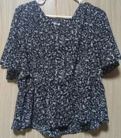 GLACIER フラワープリント 半袖ブラウス