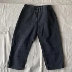 100cm　ブラック色　幅広ストレートパンツ　シンプル　ポケット無