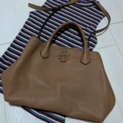 Tory Burch ブラウンレザーショルダーバッグ