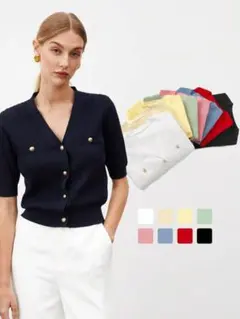 【SHEIN】Vネックで上品に細見えカーディガンのサムネイル