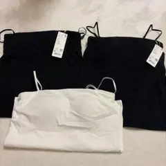 エアリズムコットンブラチューブトップ　黒、白　3枚セット