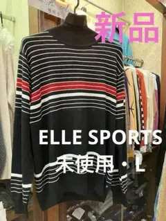 エル・スポーツ L タートルネックセーター　黒×赤ライン ELLE SPORTSのサムネイル