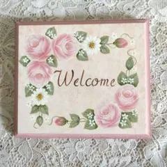 トールペイント作品　薔薇のウェルカムボード　母の日プレゼント