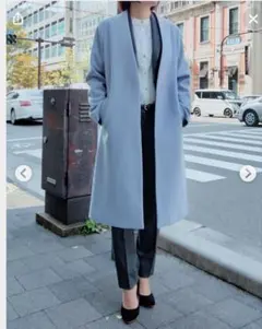 SHIPS＊ノーカラー　Vネック　コート