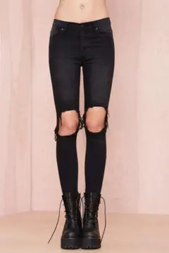 UNIF PEACH PIT SKINNIES スキニーデニム ダメージ 2本のサムネイル