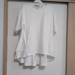 GLOBAL WORK フレア　ペプラム 半袖Tシャツ　Мホワイトのサムネイル