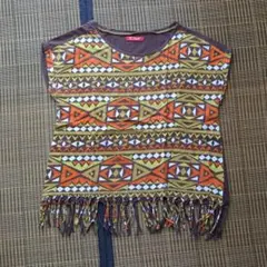 チャイハネ Amina アミナ フリンジTシャツ エスニックのサムネイル