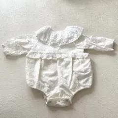 petit main フリル付きロンパース 80