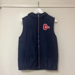 CONVERSE フード付きダウンベスト ネイビー